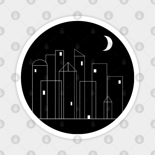 Nightowls (Ghost Town) - Black and White Abstract Magnet by MellowCat